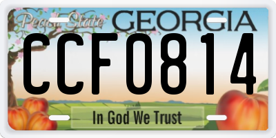 GA license plate CCF0814