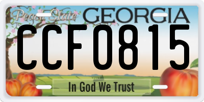 GA license plate CCF0815