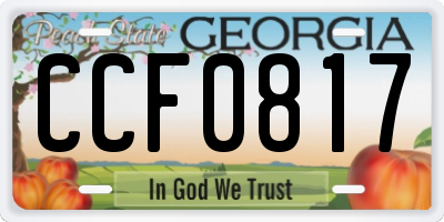 GA license plate CCF0817