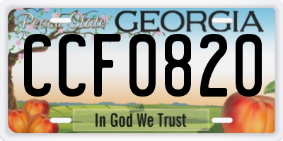 GA license plate CCF0820