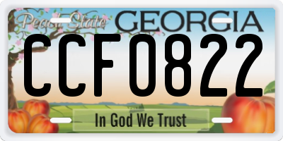 GA license plate CCF0822