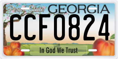 GA license plate CCF0824