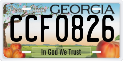 GA license plate CCF0826