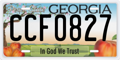 GA license plate CCF0827