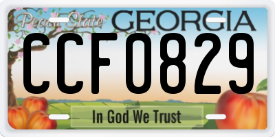 GA license plate CCF0829
