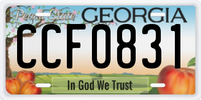 GA license plate CCF0831