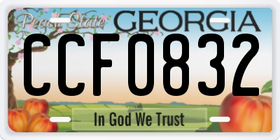 GA license plate CCF0832