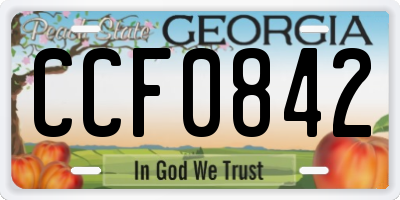 GA license plate CCF0842