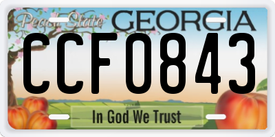 GA license plate CCF0843