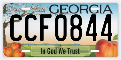 GA license plate CCF0844