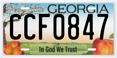 GA license plate CCF0847
