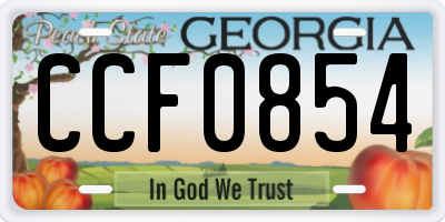 GA license plate CCF0854