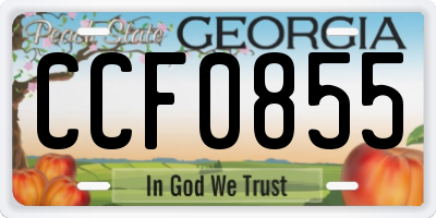 GA license plate CCF0855