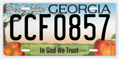 GA license plate CCF0857