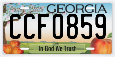GA license plate CCF0859