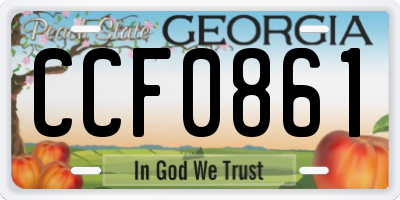 GA license plate CCF0861