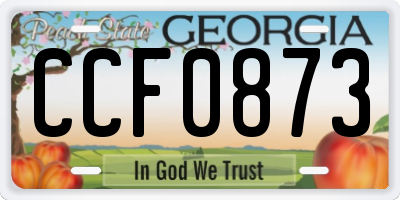 GA license plate CCF0873