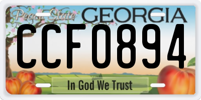 GA license plate CCF0894