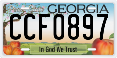 GA license plate CCF0897