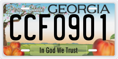 GA license plate CCF0901