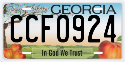 GA license plate CCF0924