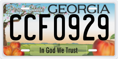 GA license plate CCF0929