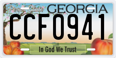 GA license plate CCF0941