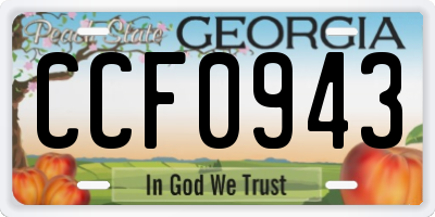 GA license plate CCF0943