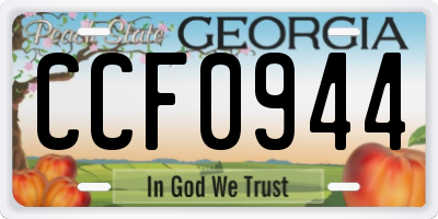 GA license plate CCF0944