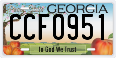 GA license plate CCF0951