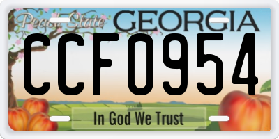 GA license plate CCF0954