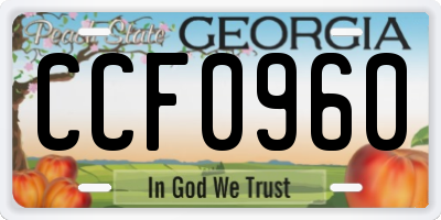 GA license plate CCF0960