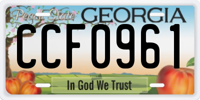 GA license plate CCF0961