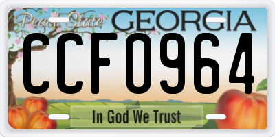 GA license plate CCF0964