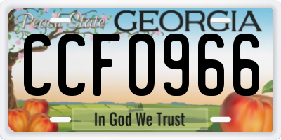GA license plate CCF0966