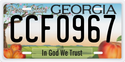 GA license plate CCF0967