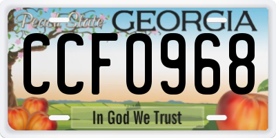 GA license plate CCF0968