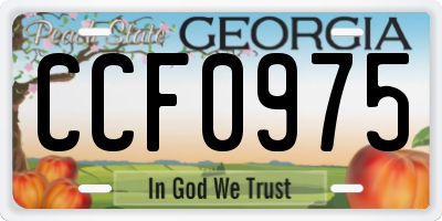 GA license plate CCF0975