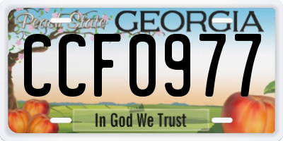 GA license plate CCF0977