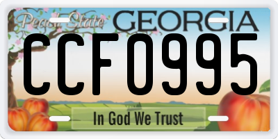 GA license plate CCF0995