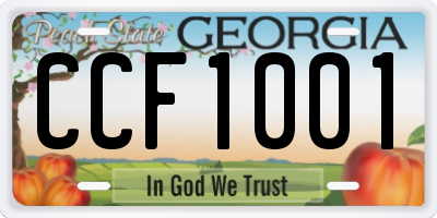 GA license plate CCF1001