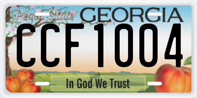 GA license plate CCF1004