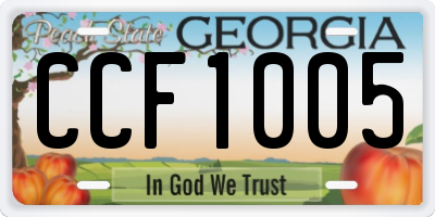 GA license plate CCF1005