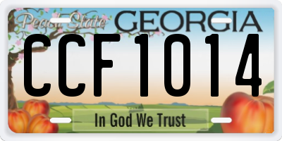 GA license plate CCF1014