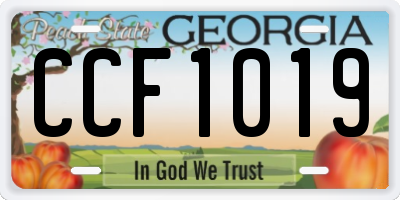 GA license plate CCF1019