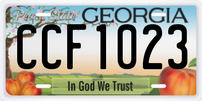 GA license plate CCF1023