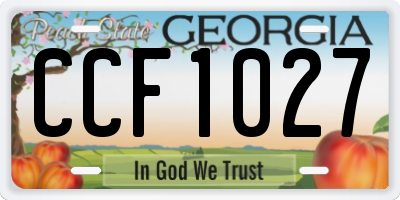 GA license plate CCF1027