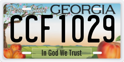 GA license plate CCF1029
