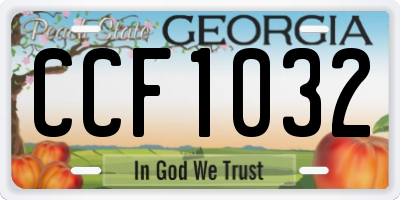GA license plate CCF1032