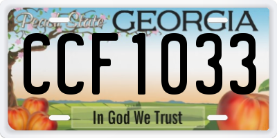 GA license plate CCF1033